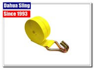 Yellow Wire Hook Truck Winch Straps , Vehicle Recovery Strap Lightweight