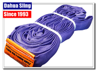 Long Purple Round Webbing Sling , 3 Ton Lifting Straps Smooth Surface