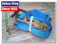 5000kg Working Load Cargo Tie Down Straps , Commercial E Track Ratchet Straps