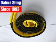 Yellow 2 Inch Synthetic Flat Lifting Slings , 3100 lbs Crane Slings Rigging With Flat Folded Eye