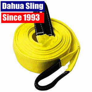 90mm Width Polyester 8T Recovery Tow Straps Towing Rope With Reinforced Loops