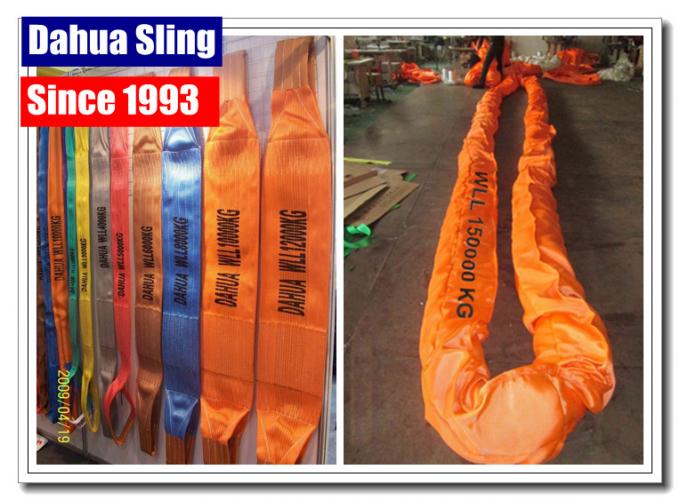 50 Ton 600 Tons Heavy Duty Lifting Slings With Seamless Tubular Cover