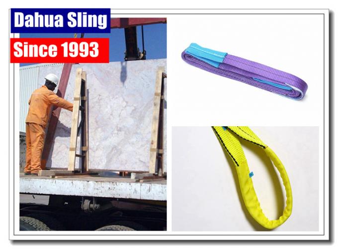 Soft Polyester Lifting Slings Crane Rigging Straps With Eye Protector