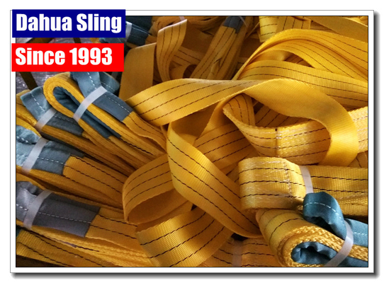 Multi Color Double Layer Polyester Lifting Slings With Hooks 75mm Width