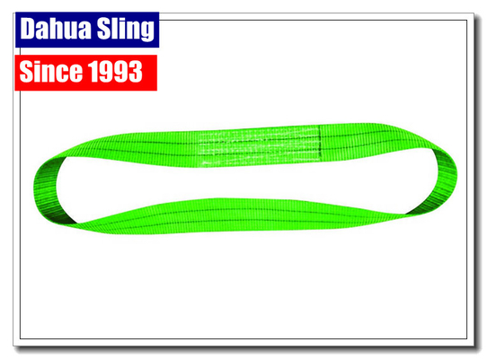 Large Capacity Long Green Lifting Straps , Certified Disposable Lifting Slings