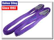 Purple 1 Inch Synthetic Web Slings , 1 Ton Crane Rigging Slings With Flat Folded Eye