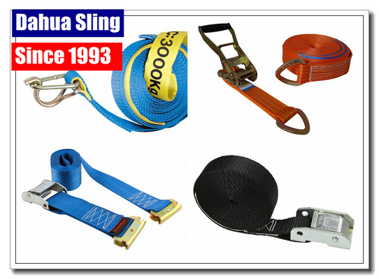 PE Webbing Ratchet Strap Parts Cargo Lashing Straps With Hooks 50mm