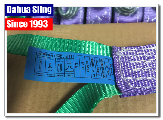 EN 1492 Standard Eye To Eye Sling , 1 Meter Polyester Webbing Slings OEM Avaliable