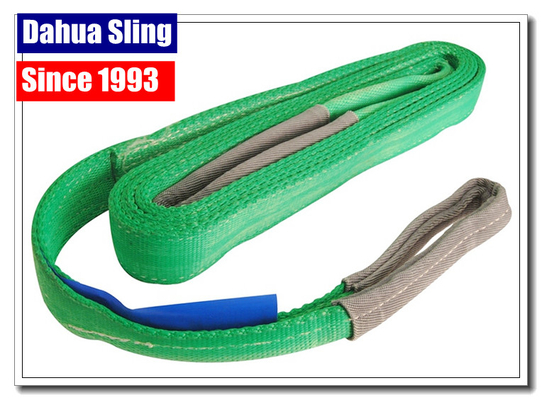 2000kg Working Load Polyester Endless Round Slings , Cargo Lifting Straps Green