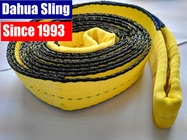 Yellow 2 Inch Synthetic Flat Lifting Slings , 3100 lbs Crane Slings Rigging With Flat Folded Eye