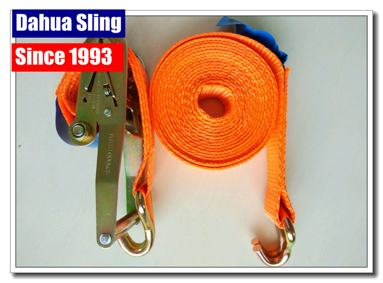 10000 Lbs 2&quot;  Mini Ratchet Tie Down Straps With Zinc Plated Welded Wire Hook