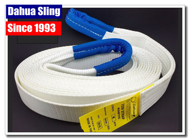 Long White Tree Trunk Protector Strap , Nylon Recovery Strap ANSI Standard