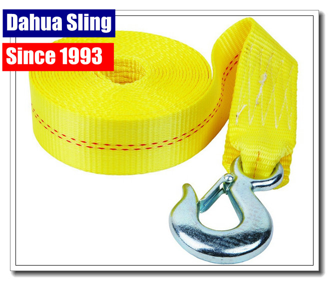 Heavy Duty Boat Winch Strap With Safety Hook , Nylon Winch Strap Replacement