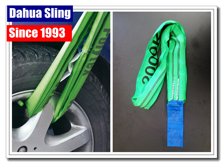 4' Length Green Lifting Straps , Lightweight Choker Lifting Slings For Heavy Goods