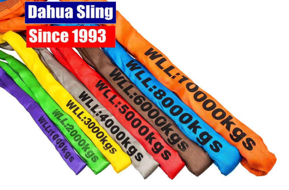 EN 1492-2 Polyester Endless Round Slings , Flexible Soft Round Lifting Sling