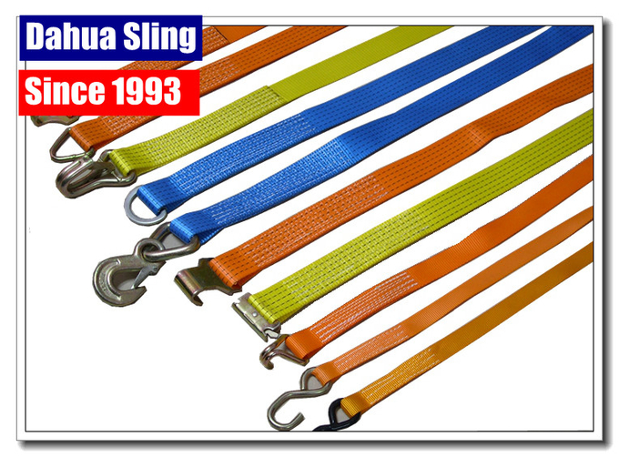 Iron Handle Ratchet Tie Down Straps , 1500kgs Cargo Ratchet Straps With S hook 1